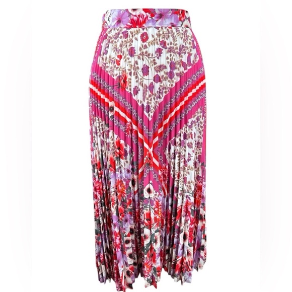 ELIE TAHARI Delilah Floral Pleated Midi Skirt, Size 8. - Picture 6 of 14